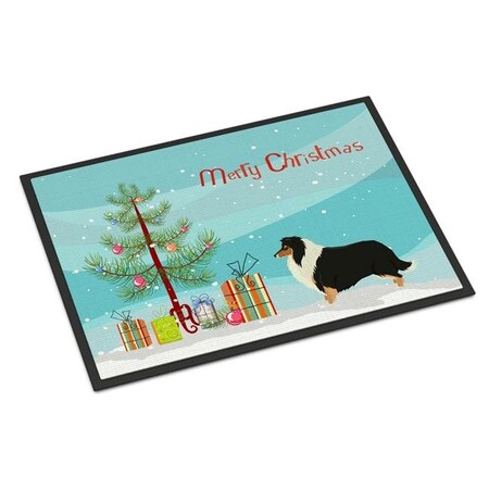 Carolines Treasures Carolines Treasures CK3532MAT 18 x 27 in. Collie Christmas Tree Indoor or Outdoor Mat CK3532MAT